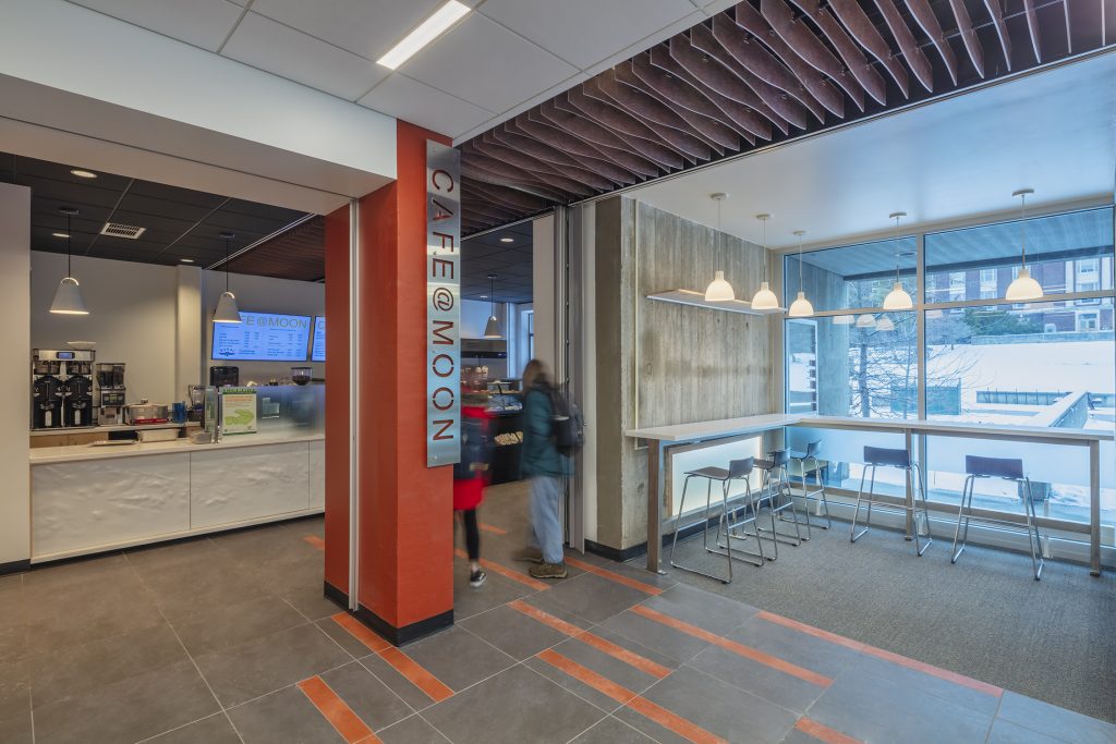 modern renovation of university cafe with light-filled gathering spaces